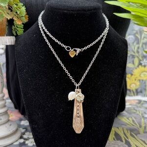 ⭐️Adorned Crown Jewelry assemblage spoon handle pendant pearl necklace strong